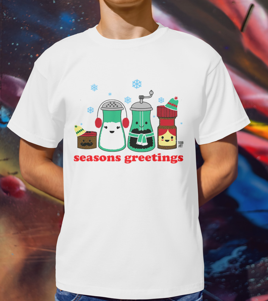 Seasons Greetings Christmas Cute Winter Spice Character T-Shirt