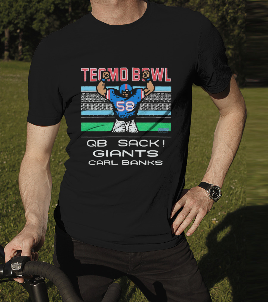 Tecmo Bowl QB Sack Giants Carl Banks 58 T-Shirt
