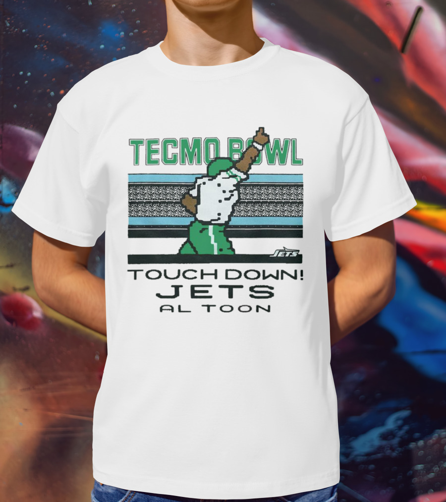 Tecmo Bowl Touch Down New York Jets Al Toon Retro Gaming Iconic Scene T-Shirt