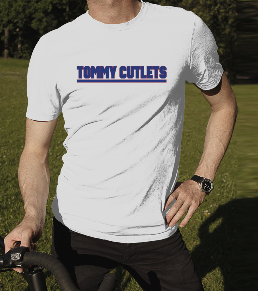 Tommy Cutlets New York Style Font Bold Blue T-Shirt