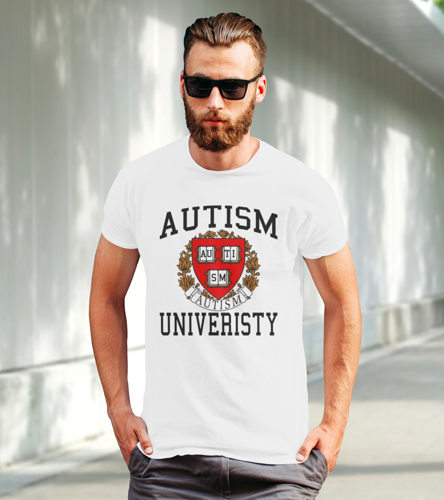 AUTISM UNIVERSITY AUTISM CREST LOGO T-Shirt