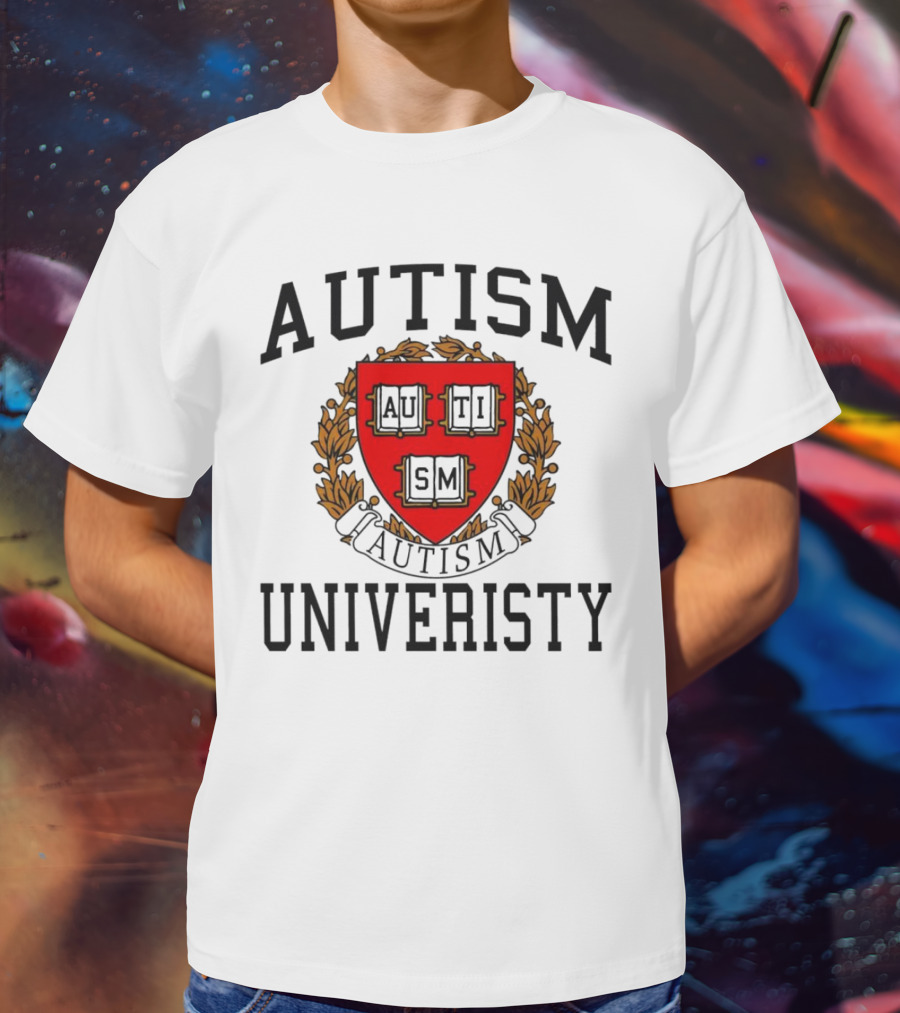 AUTISM UNIVERSITY AUTISM CREST LOGO T-Shirt