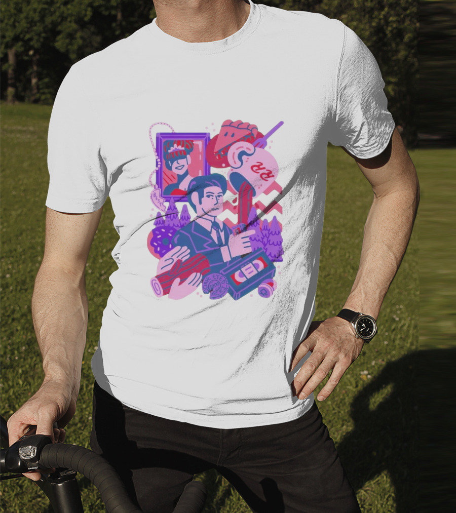 Meanwhile Twin Peaks Mystery Icons And Coffee Pie Logs T-Shirt