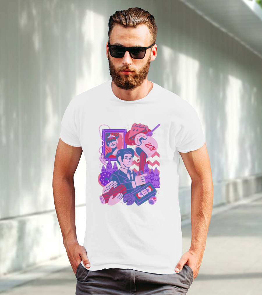 Meanwhile Twin Peaks Mystery Icons And Coffee Pie Logs T-Shirt