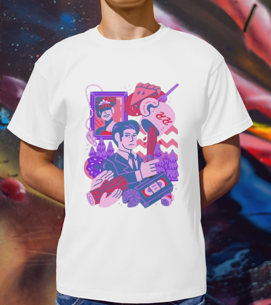 Meanwhile Twin Peaks Mystery Icons And Coffee Pie Logs T-Shirt