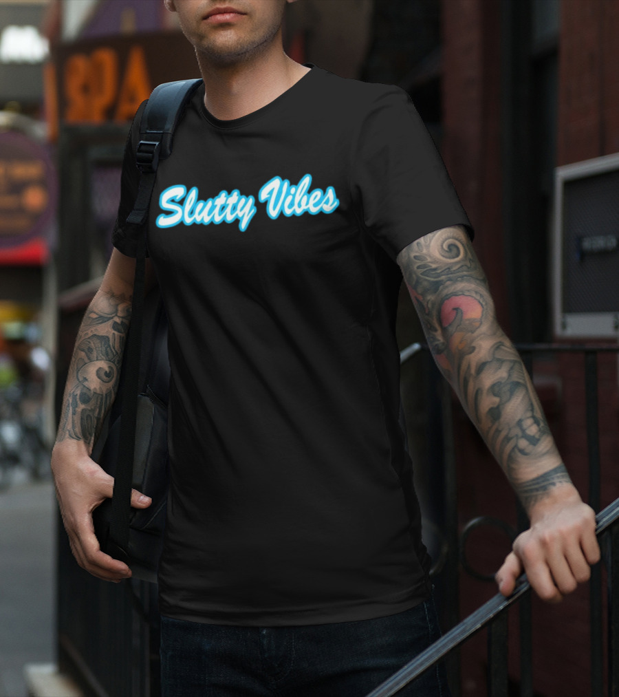 Slutty Vibes Neon Text T-Shirt