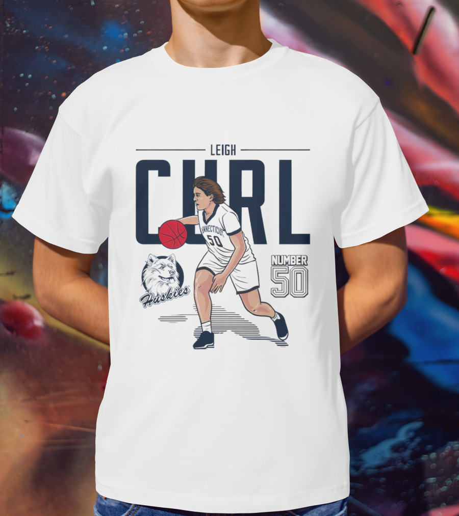 Leigh Curl Number 50 UConn Huskies Basketball T-Shirt