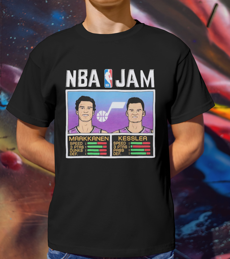 NBA Jam Jazz Markkanen Kessler Player Stats T-Shirt
