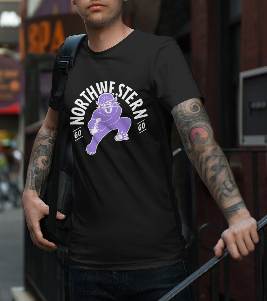 Northwestern Wildcats Football Mascot Go Northwestern Go T-Shirt