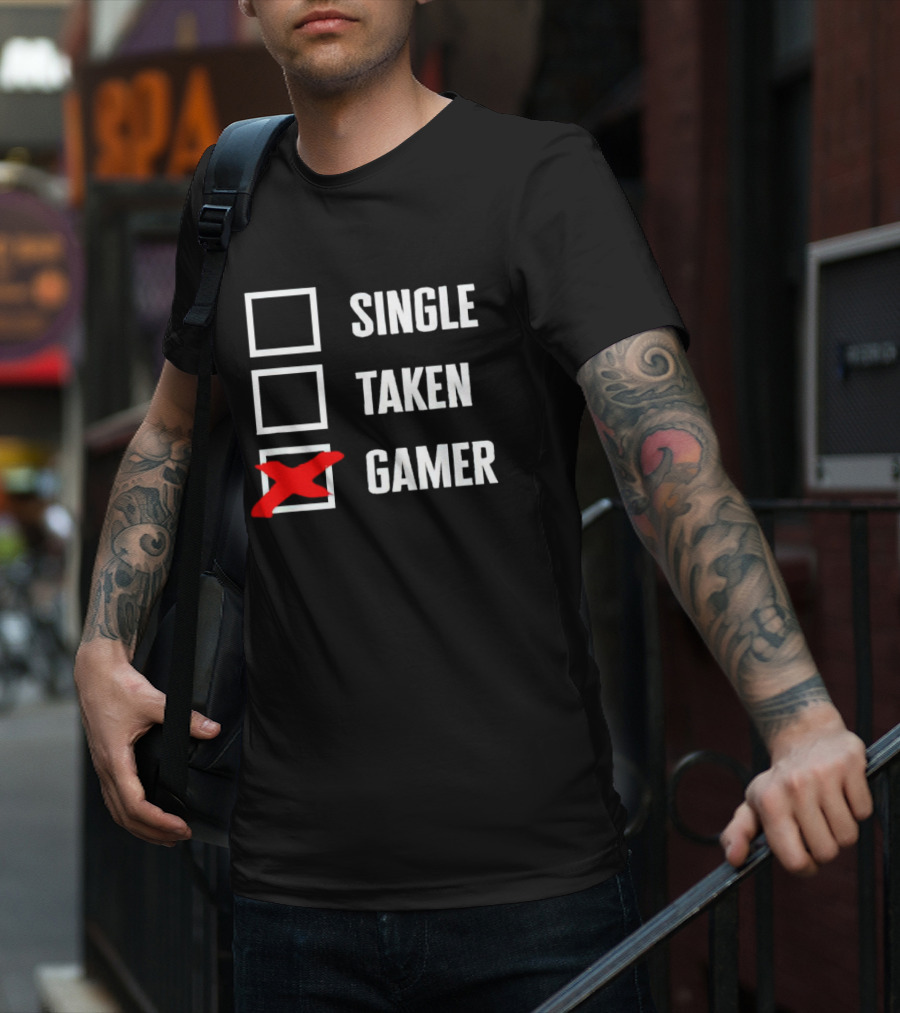 Single Taken Gamer Checkbox With Red X T-Shirt