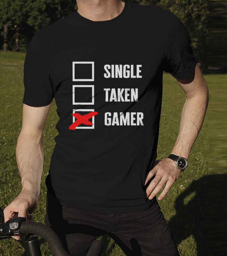 Single Taken Gamer Checkbox With Red X T-Shirt
