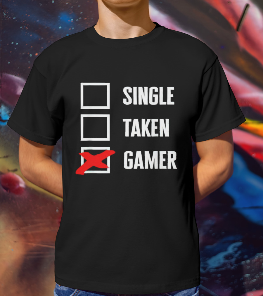 Single Taken Gamer Checkbox With Red X T-Shirt