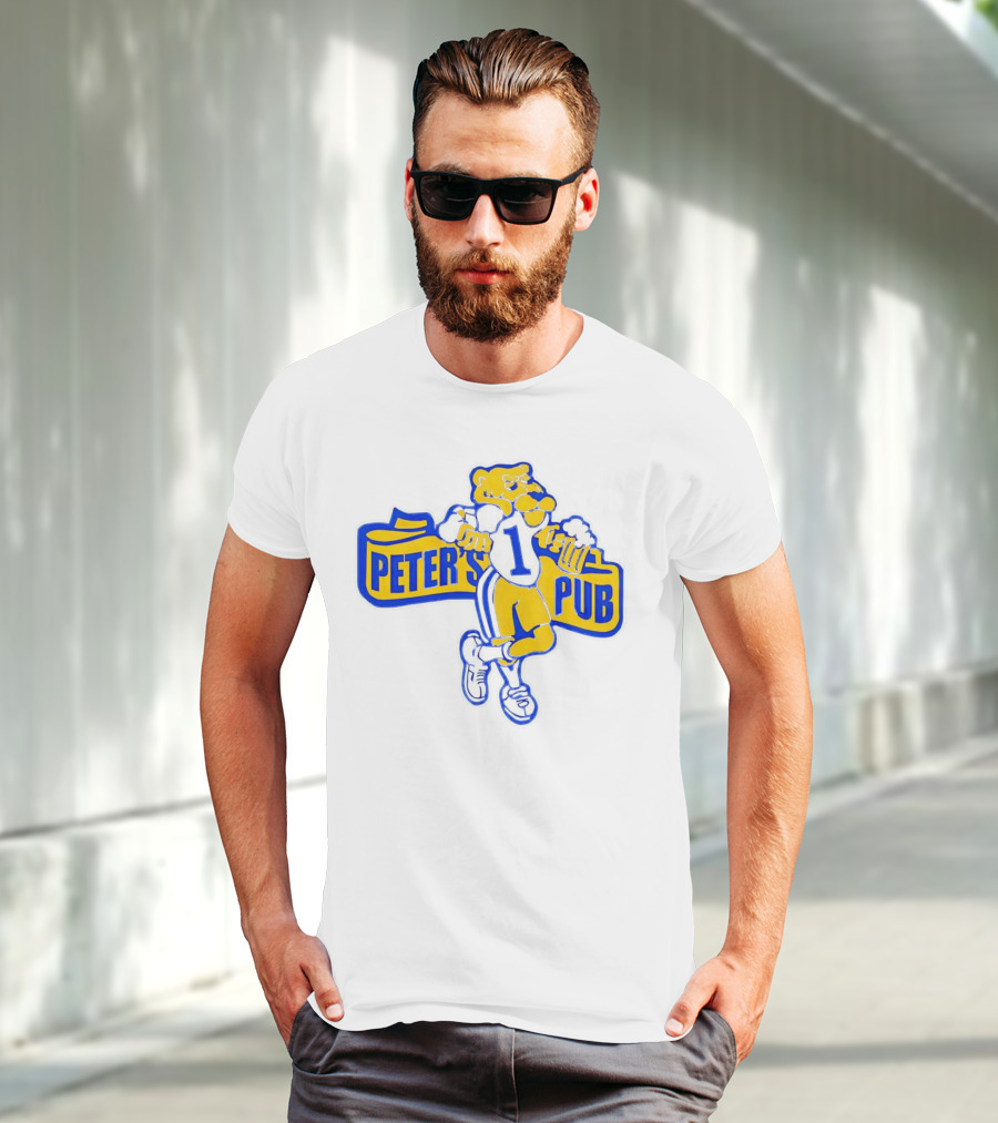 Peter's Pub Pittsburgh Mascot Holding Steins T-Shirt