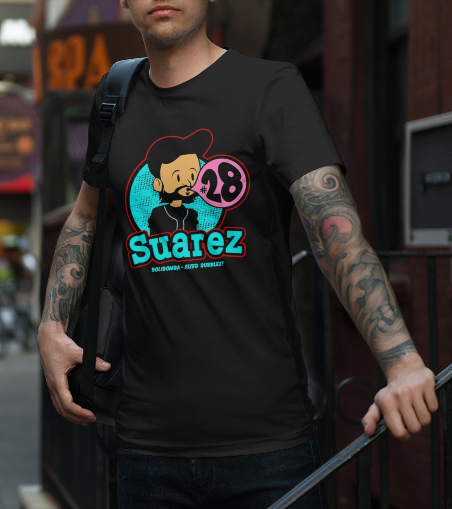 Suarez #28 Bolibomba Sized Bubbles Cartoon Cincinnati Reds Bubblegum T-Shirt