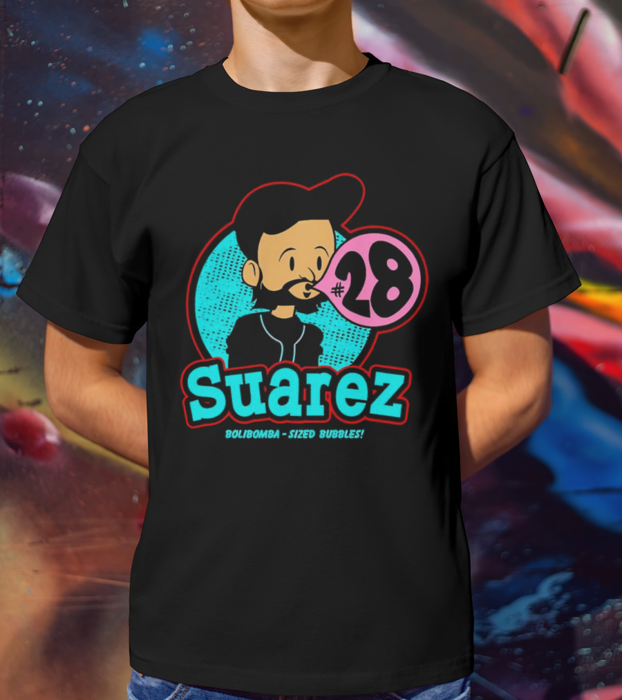 Suarez #28 Bolibomba Sized Bubbles Cartoon Cincinnati Reds Bubblegum T-Shirt