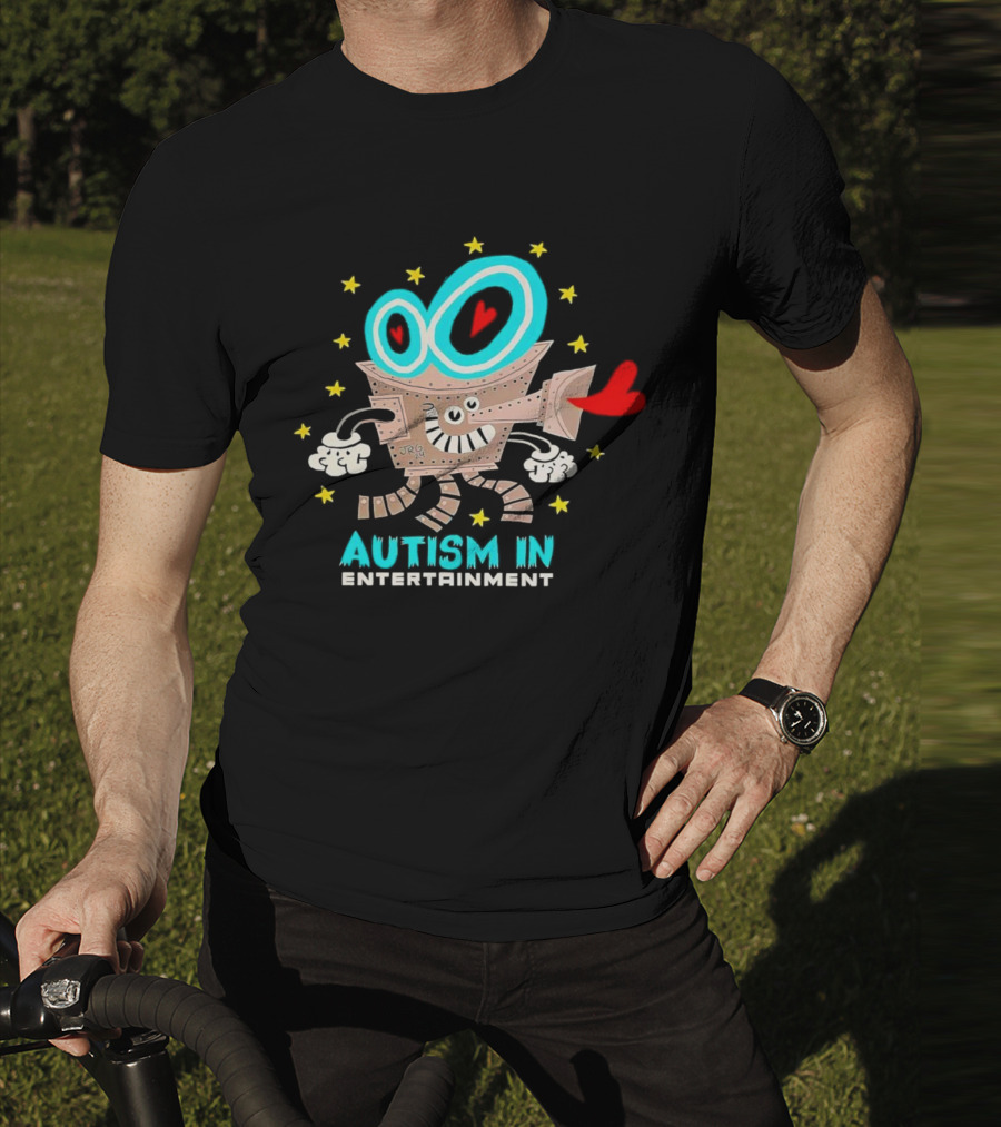 Autism In Entertainment Starry-Eyed Robot With Heart Projector T-Shirt