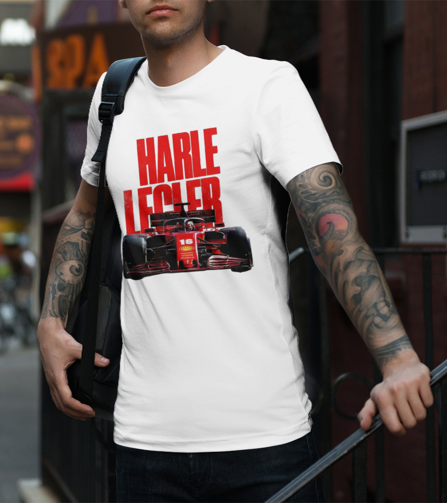 Groovy Ferrari Charles Leclerc Formula 1 Car 16 Racing Legend T-Shirt