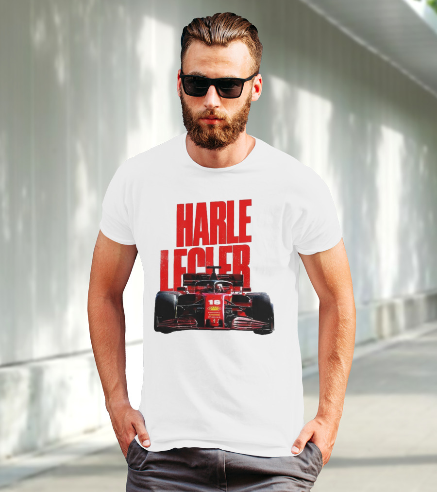 Groovy Ferrari Charles Leclerc Formula 1 Car 16 Racing Legend T-Shirt