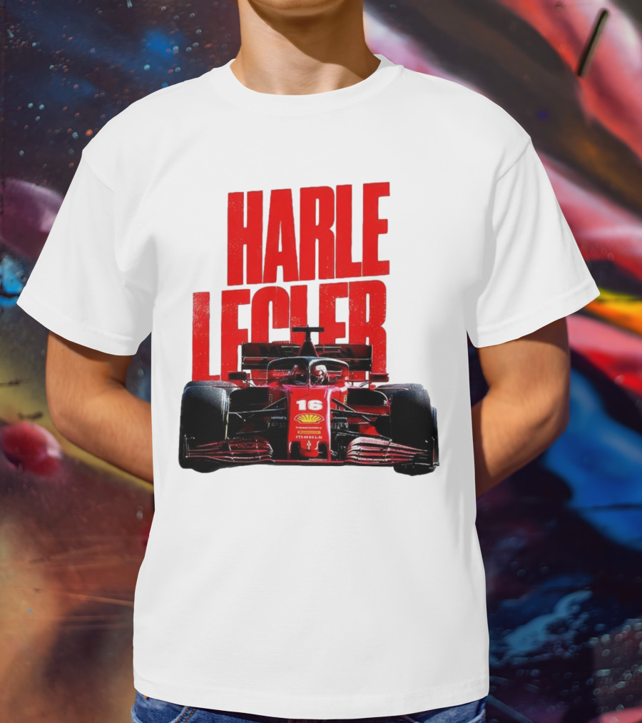 Groovy Ferrari Charles Leclerc Formula 1 Car 16 Racing Legend T-Shirt