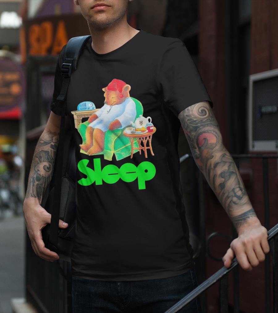 Sleep Tea Bear Radio Chair Cozy Time T-Shirt