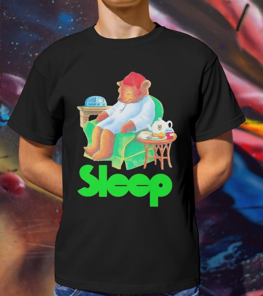 Sleep Tea Bear Radio Chair Cozy Time T-Shirt