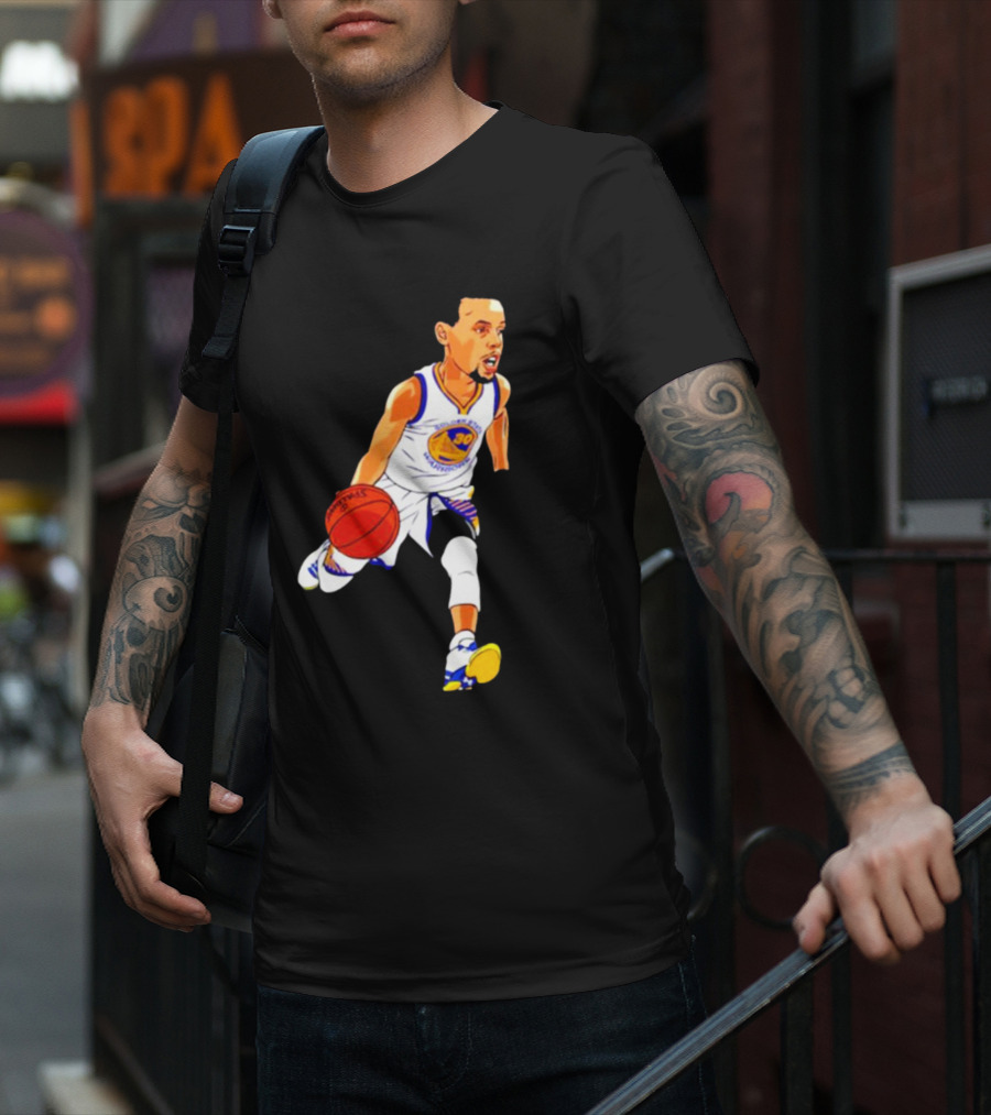 Steph Curry Oakland Basketball Cartoon Golden State Warriors T-Shirt