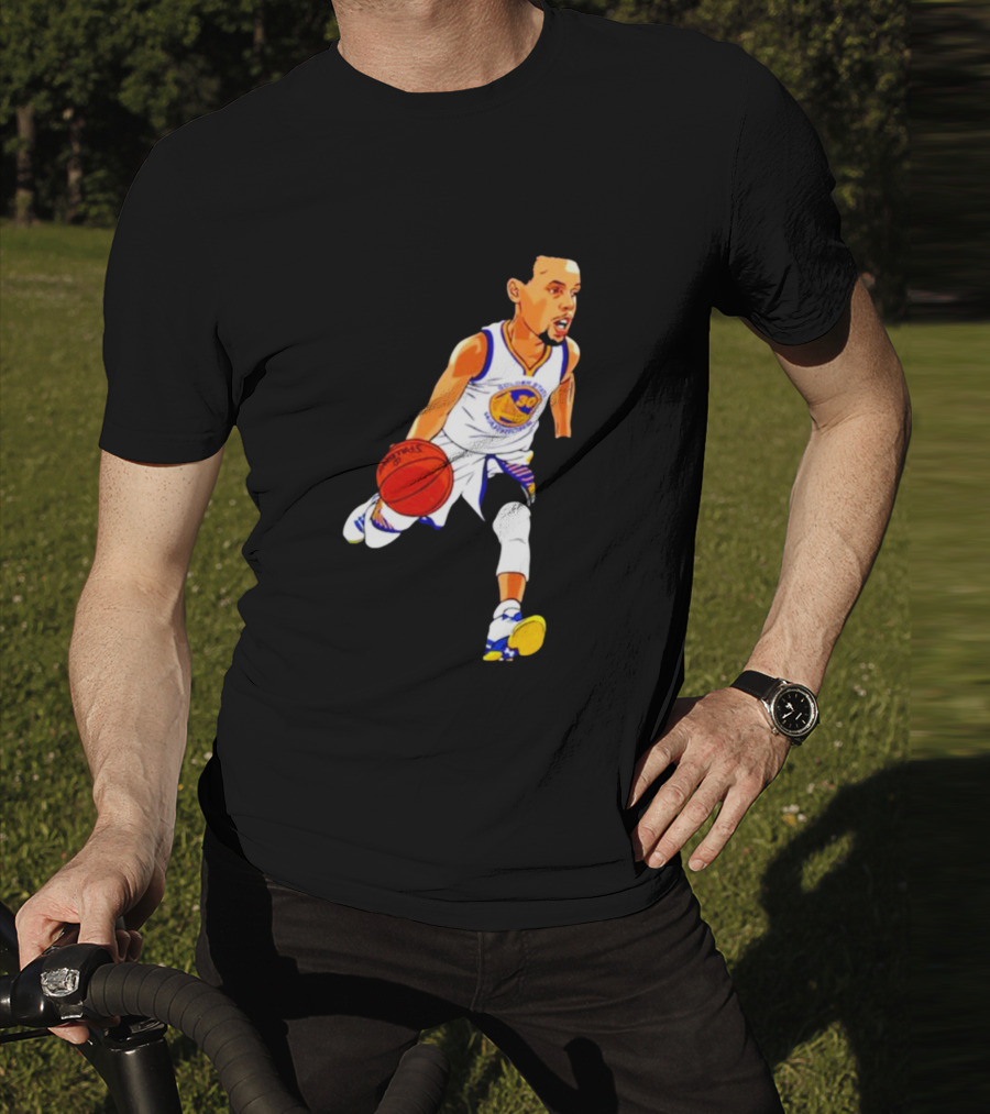 Steph Curry Oakland Basketball Cartoon Golden State Warriors T-Shirt