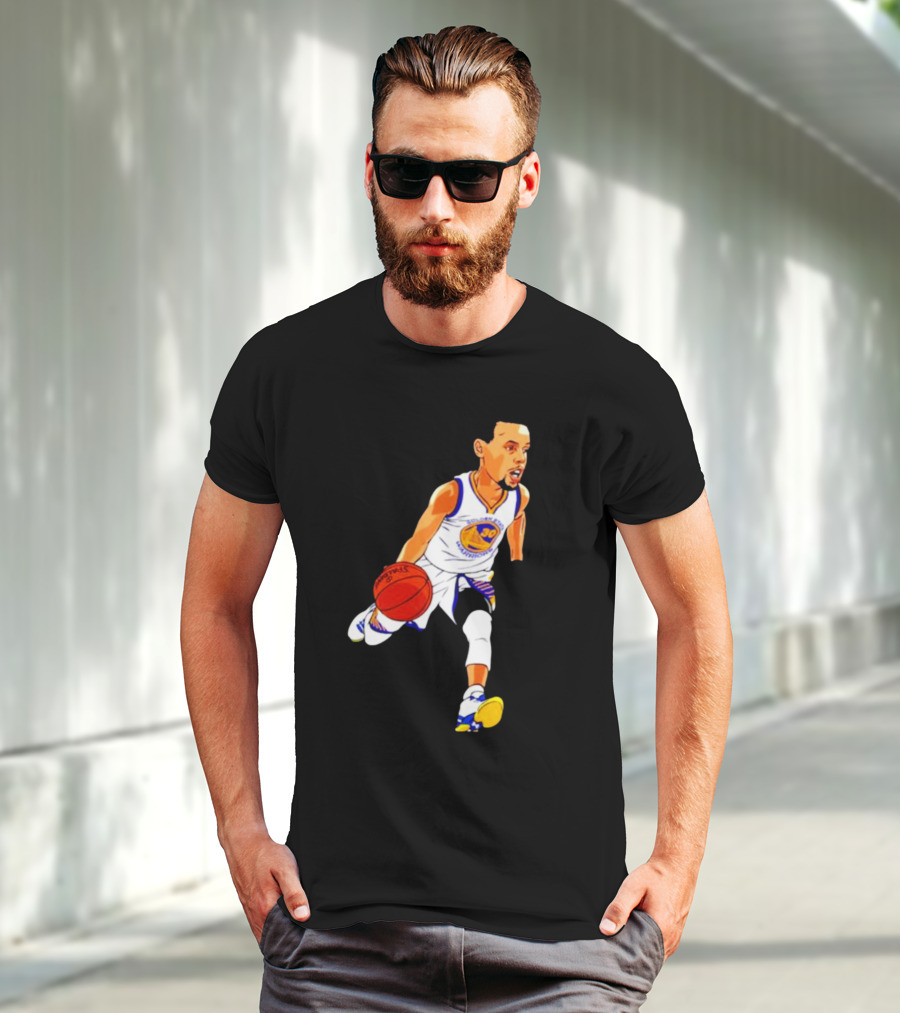 Steph Curry Oakland Basketball Cartoon Golden State Warriors T-Shirt