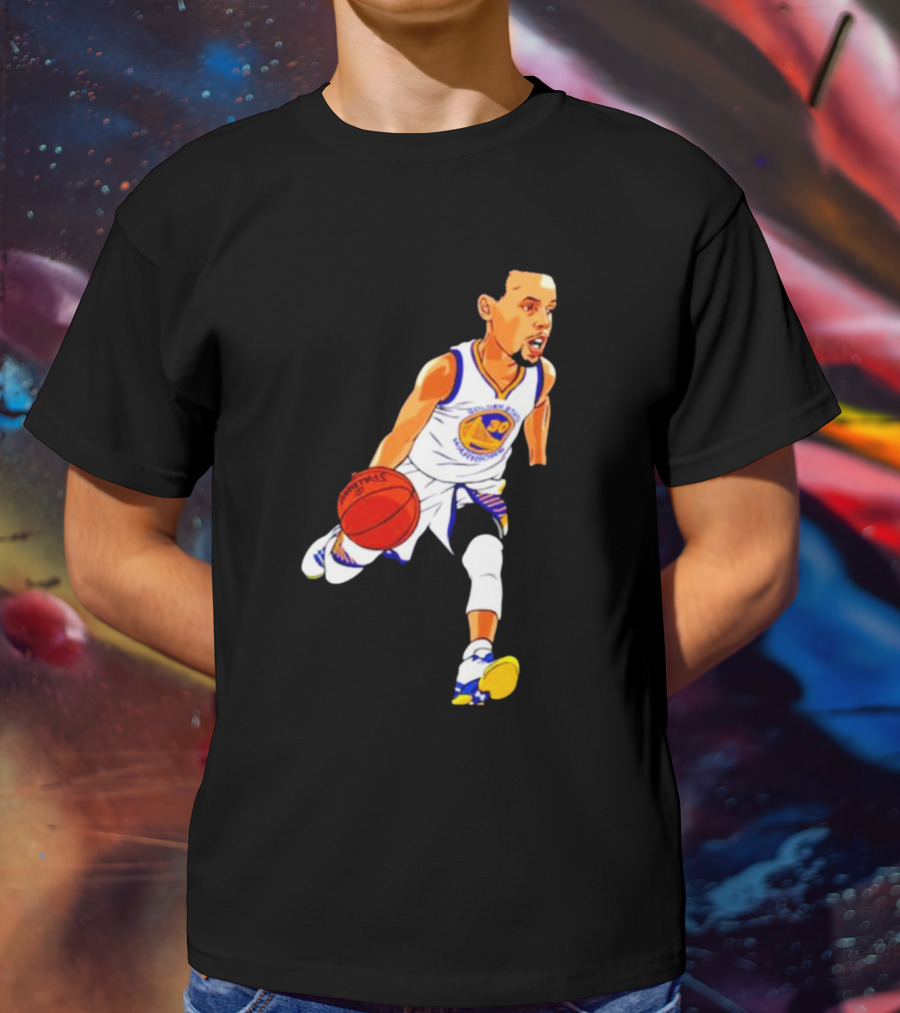 Steph Curry Oakland Basketball Cartoon Golden State Warriors T-Shirt