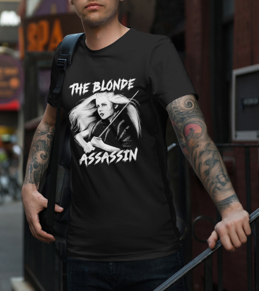 THE BLONDE ASSASSIN SWORD-WIELDING WARRIOR T-Shirt