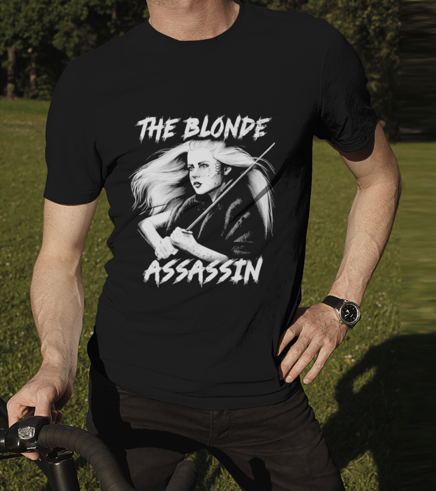THE BLONDE ASSASSIN SWORD-WIELDING WARRIOR T-Shirt