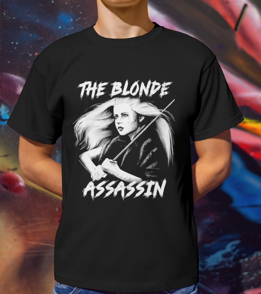 THE BLONDE ASSASSIN SWORD-WIELDING WARRIOR T-Shirt