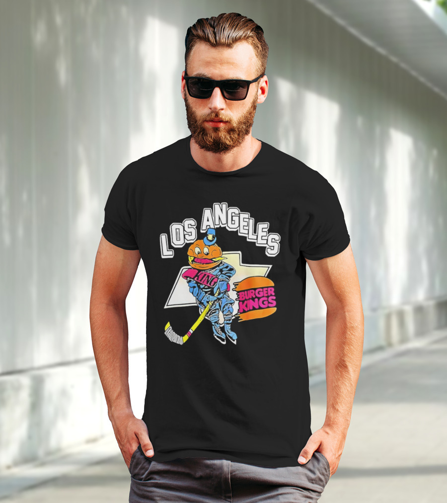 Los Angeles Burger Kings Hockey Comic Mascot T-Shirt
