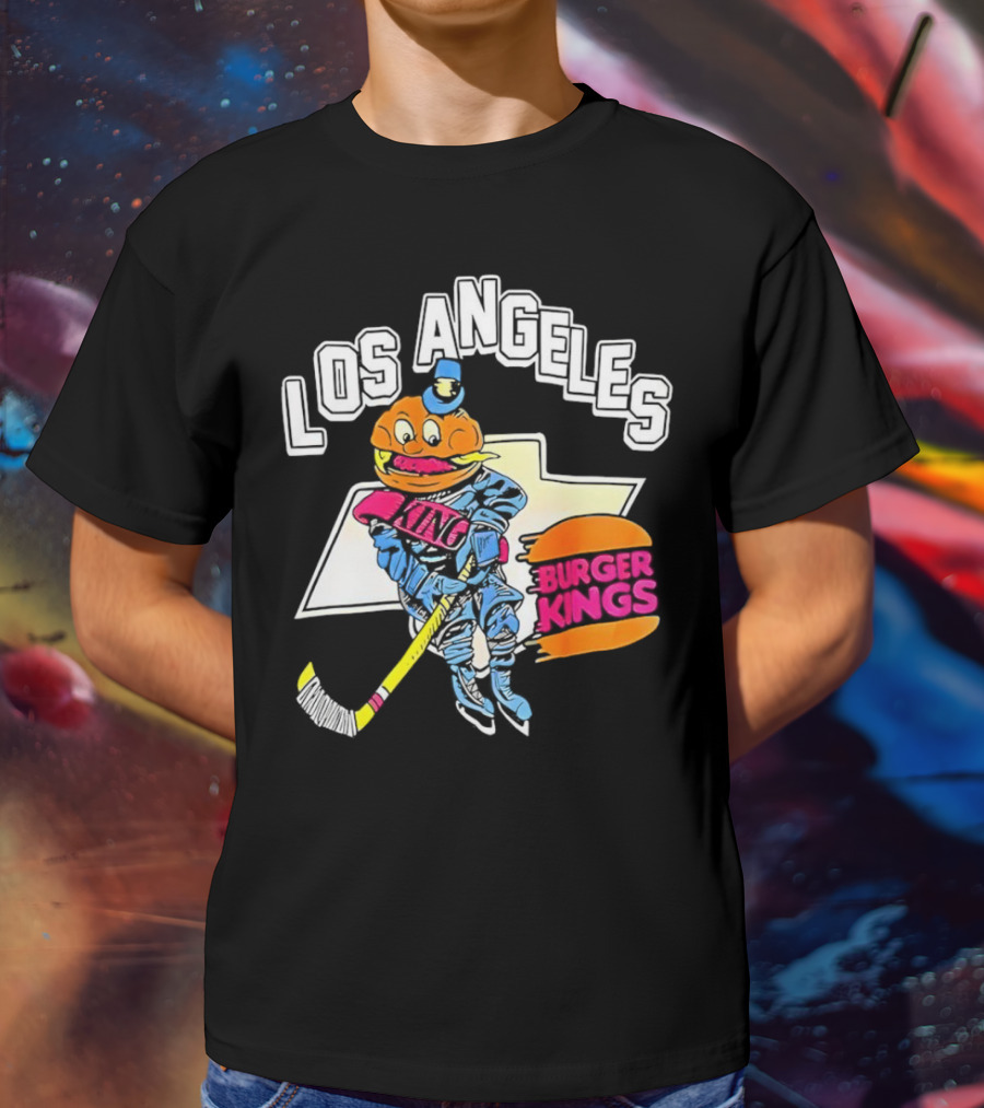 Los Angeles Burger Kings Hockey Comic Mascot T-Shirt