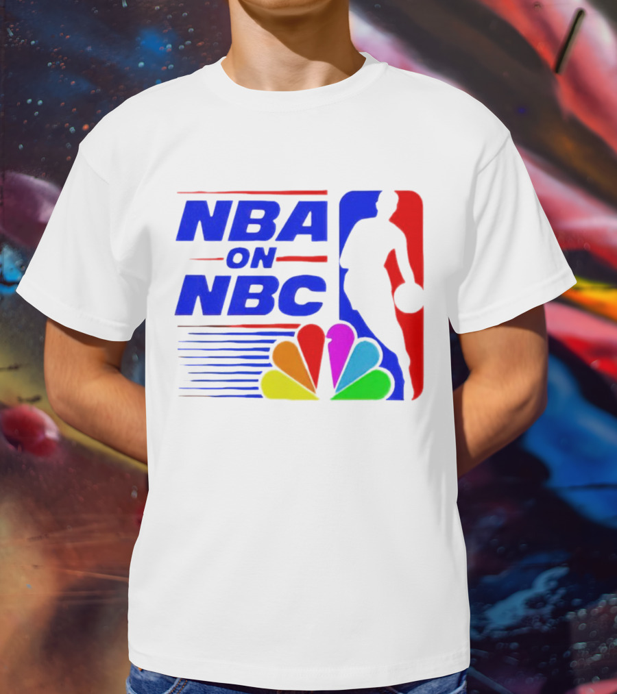 NBA On NBC Basketball Silhouette With Peacock T-Shirt
