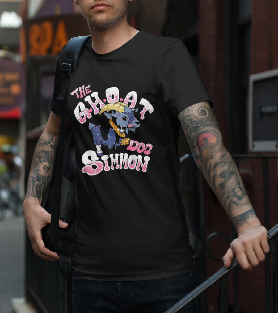 The Ghoat Dog Simmon Goat Cartoon With Gold Chain T-Shirt