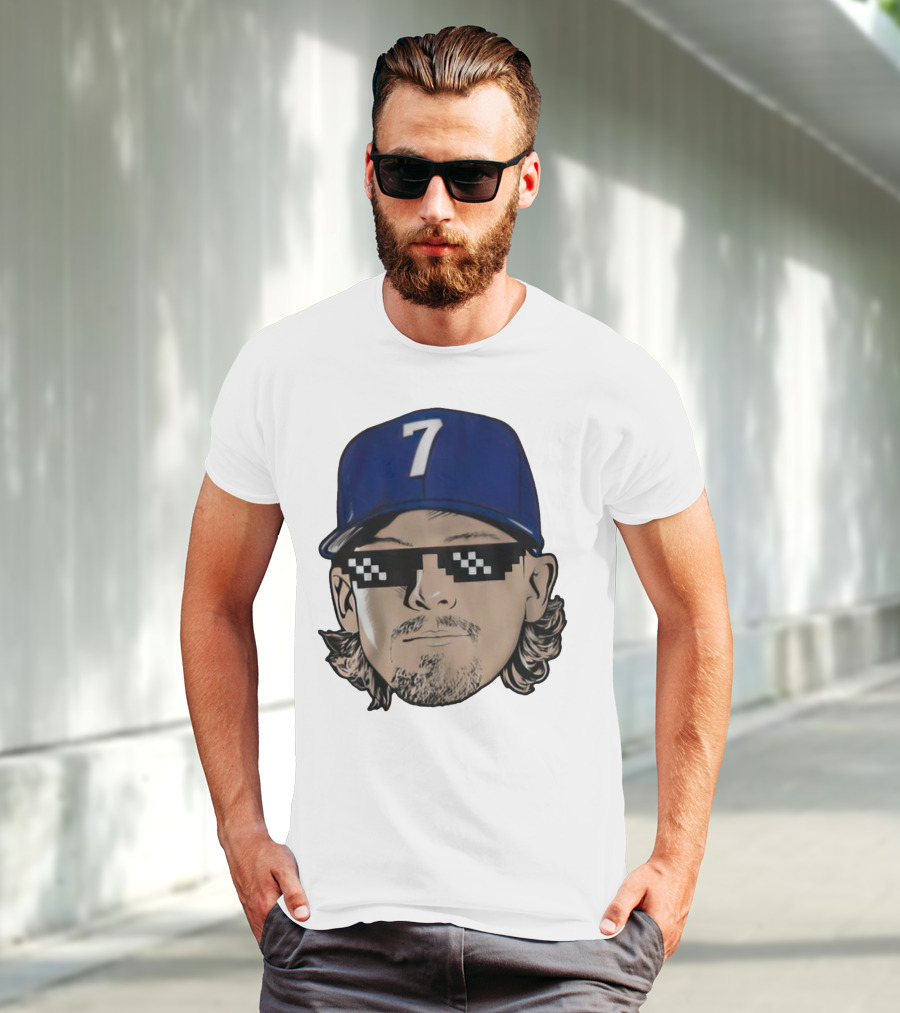 Bobby Witt Jr. Deal With It Kansas City Royals Pixelated Glasses Cap Number 7 T-Shirt