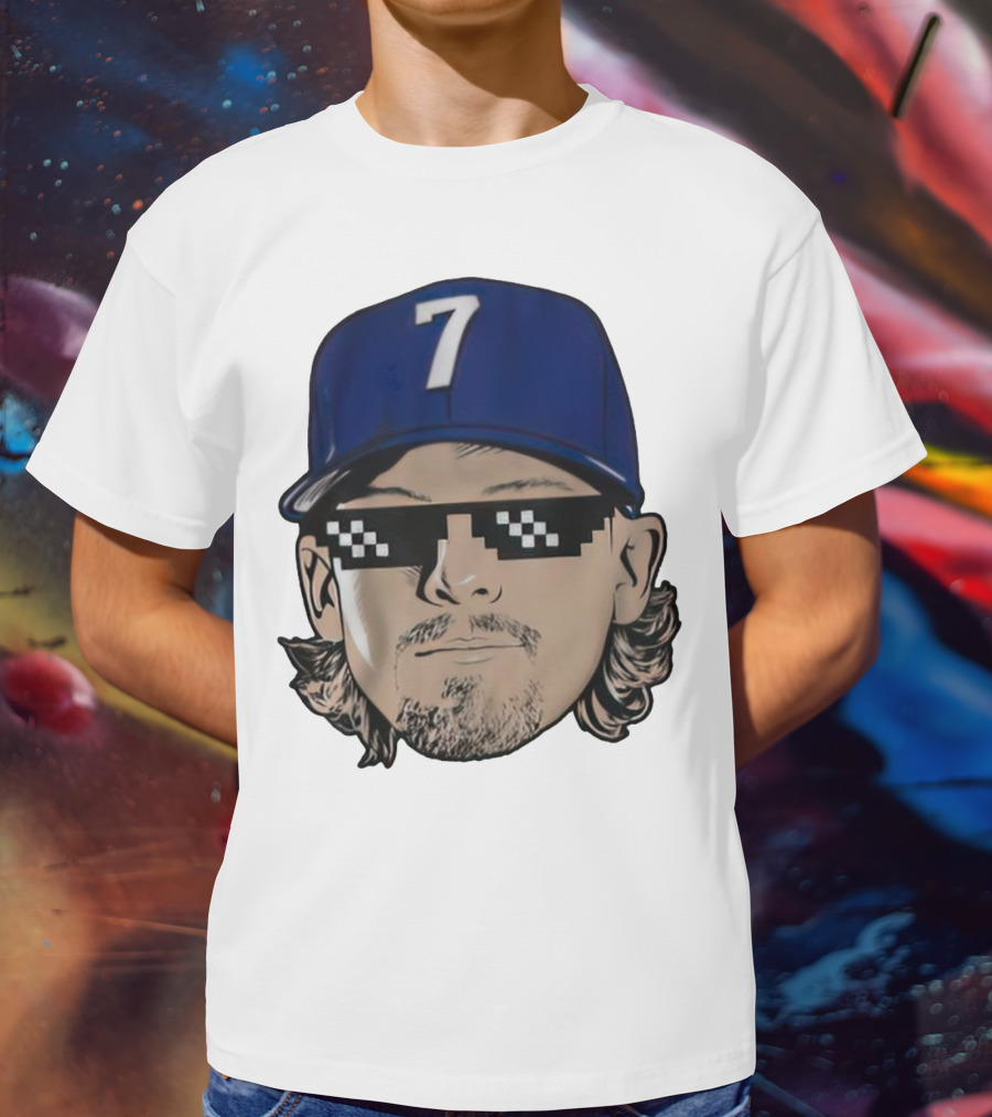 Bobby Witt Jr. Deal With It Kansas City Royals Pixelated Glasses Cap Number 7 T-Shirt