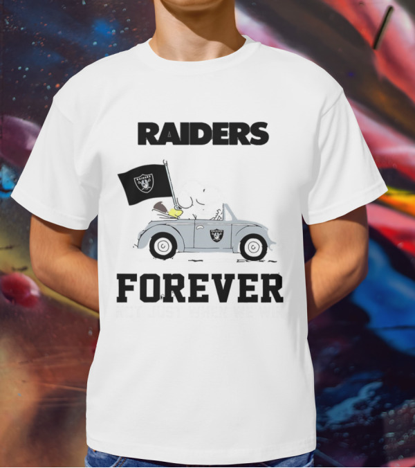 Raiders Forever Not Just When We Win Snoopy Woodstock Car T-Shirt