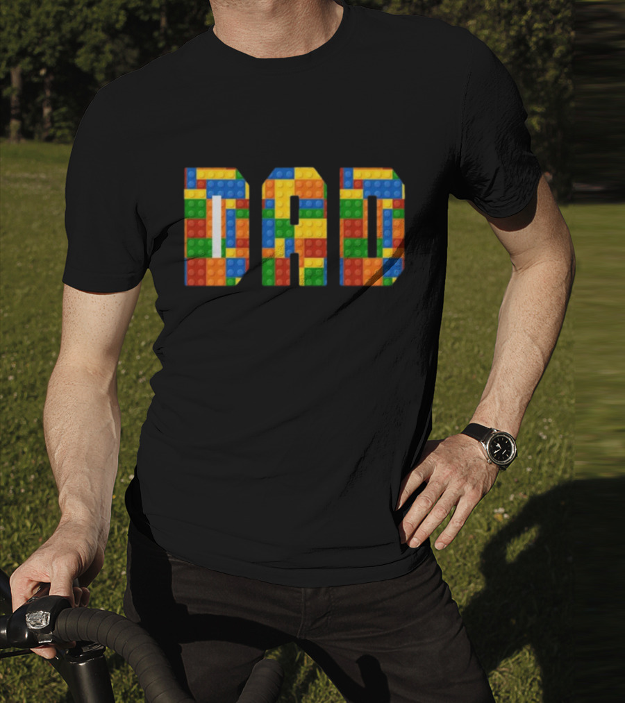 Lego Brick Style Dad Builders T-Shirt