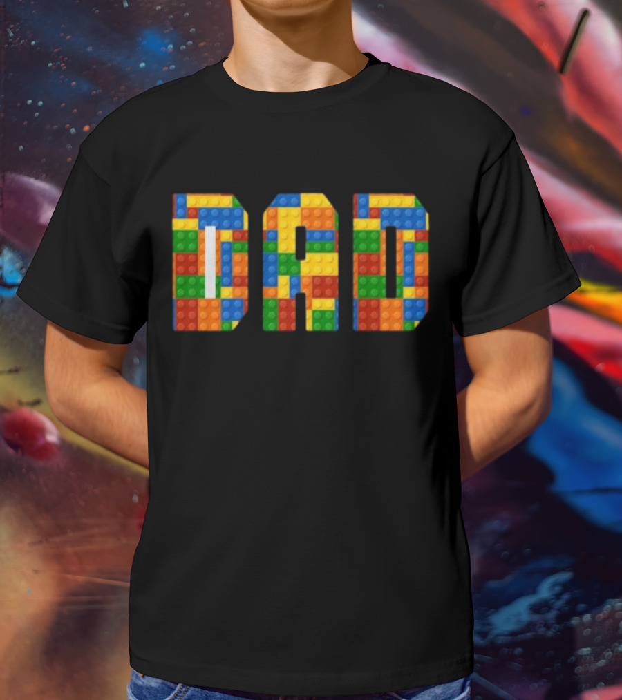 Lego Brick Style Dad Builders T-Shirt