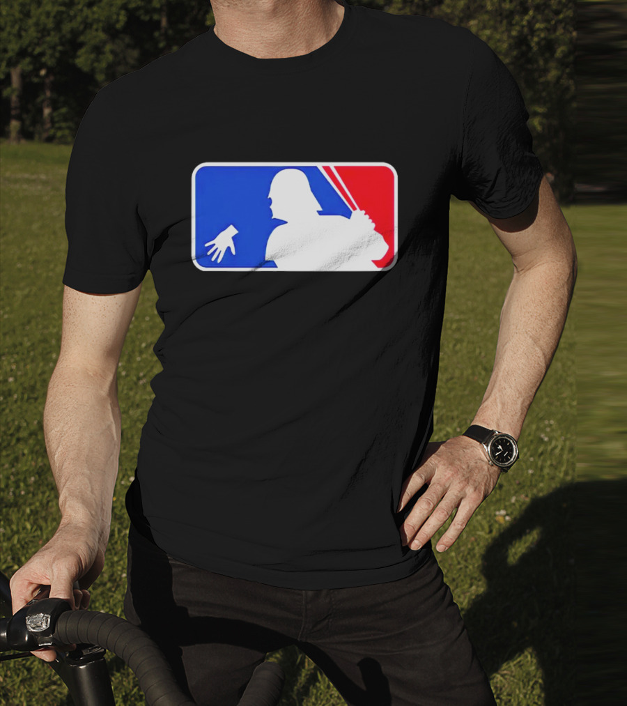 Darth Vader MLB Parody Silhouette With Baseball Bat And Hand T-Shirt