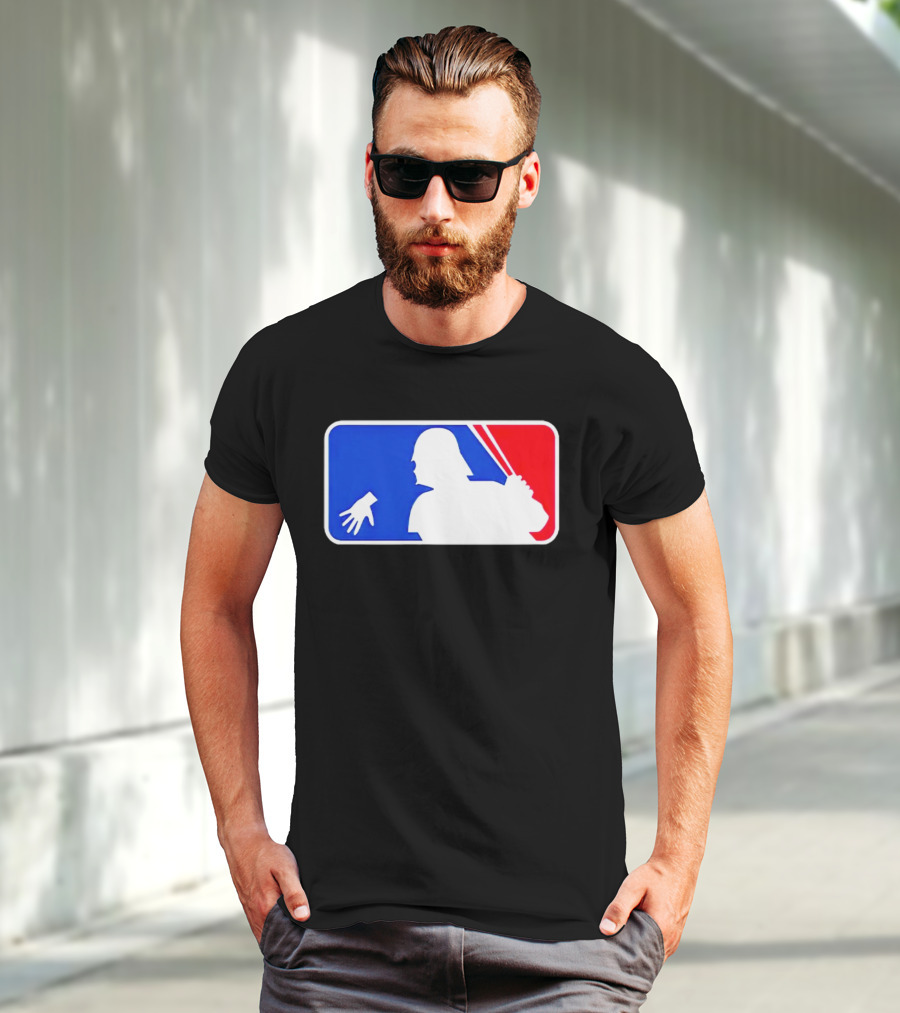 Darth Vader MLB Parody Silhouette With Baseball Bat And Hand T-Shirt
