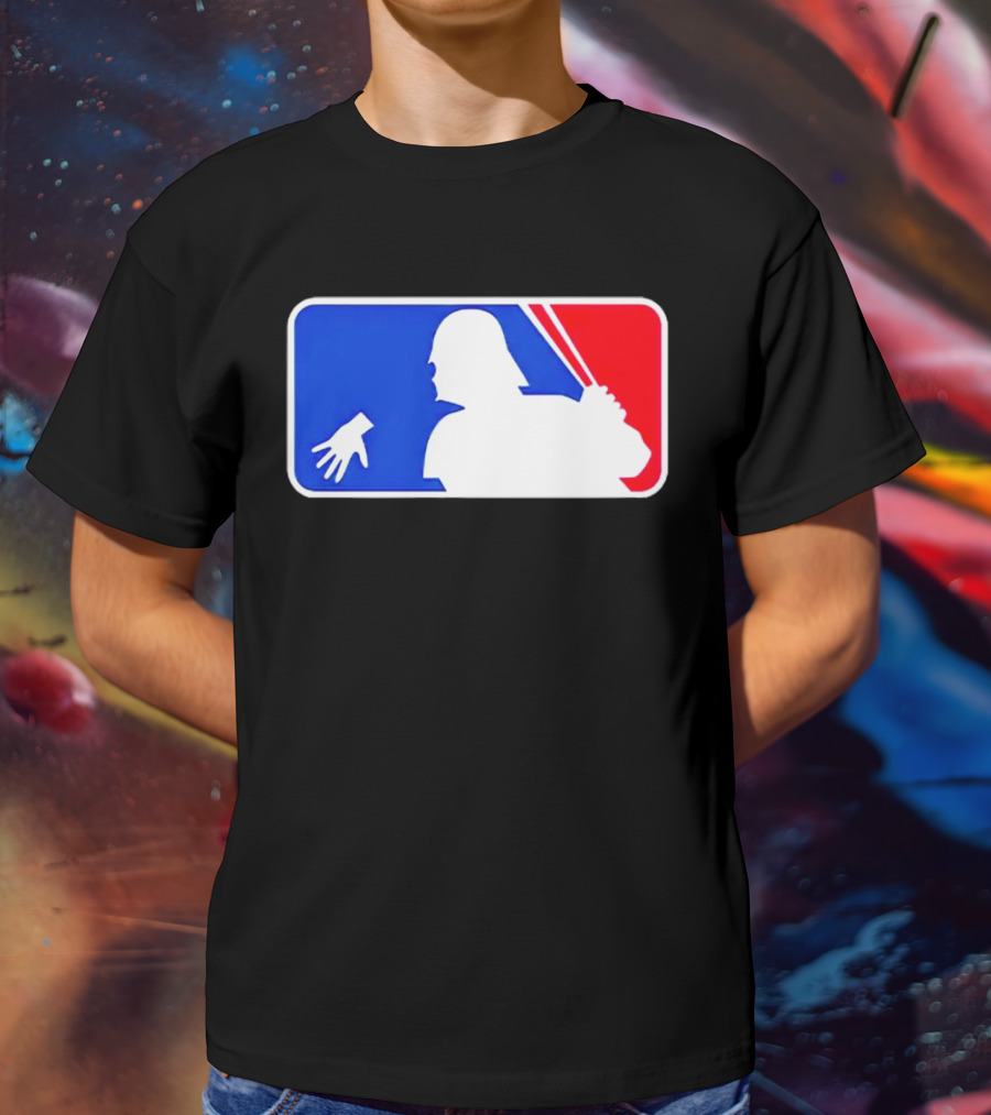 Darth Vader MLB Parody Silhouette With Baseball Bat And Hand T-Shirt