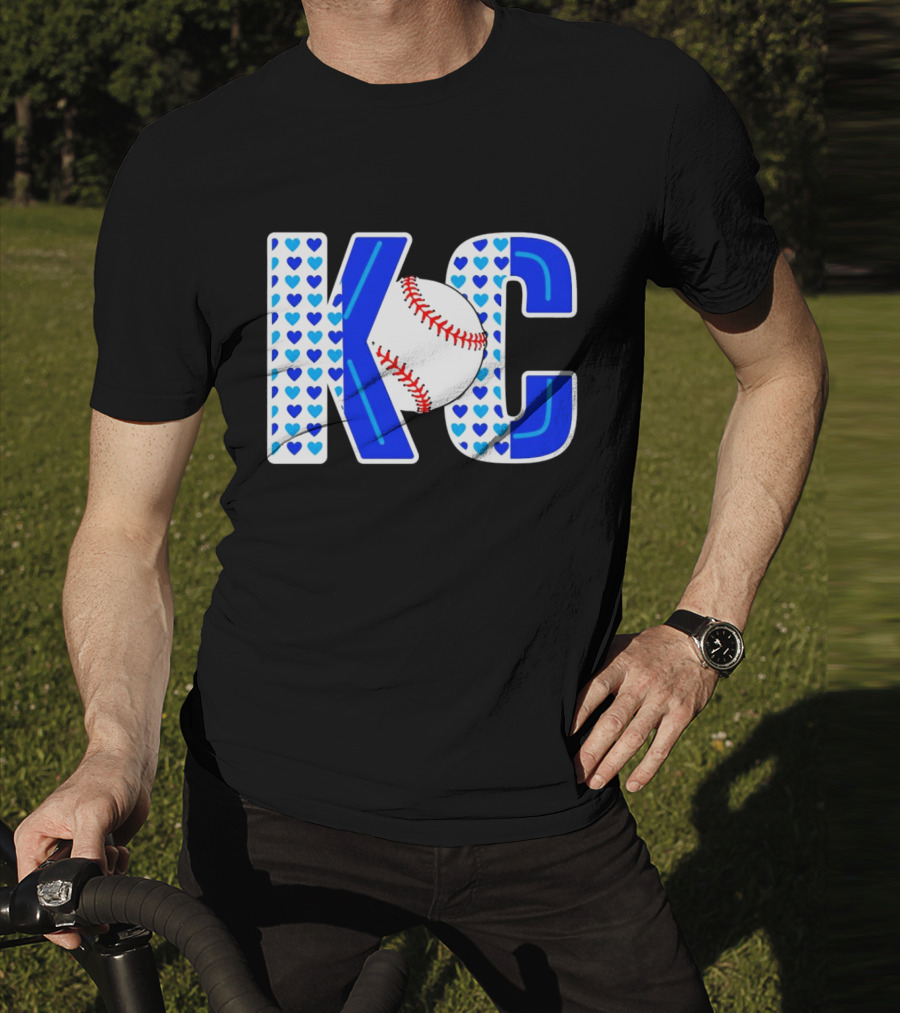 KC Heart Baseball Royals MLB T-Shirt