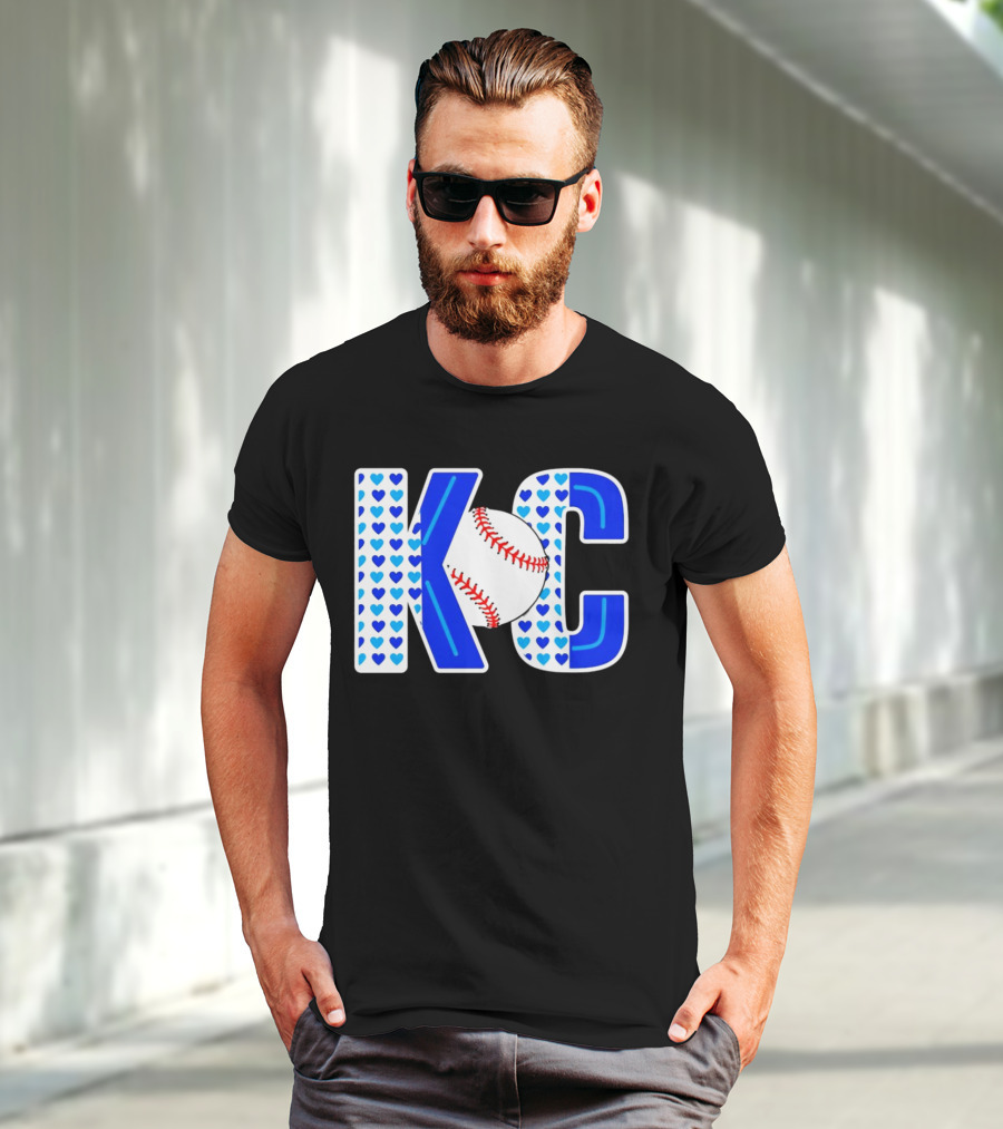 KC Heart Baseball Royals MLB T-Shirt