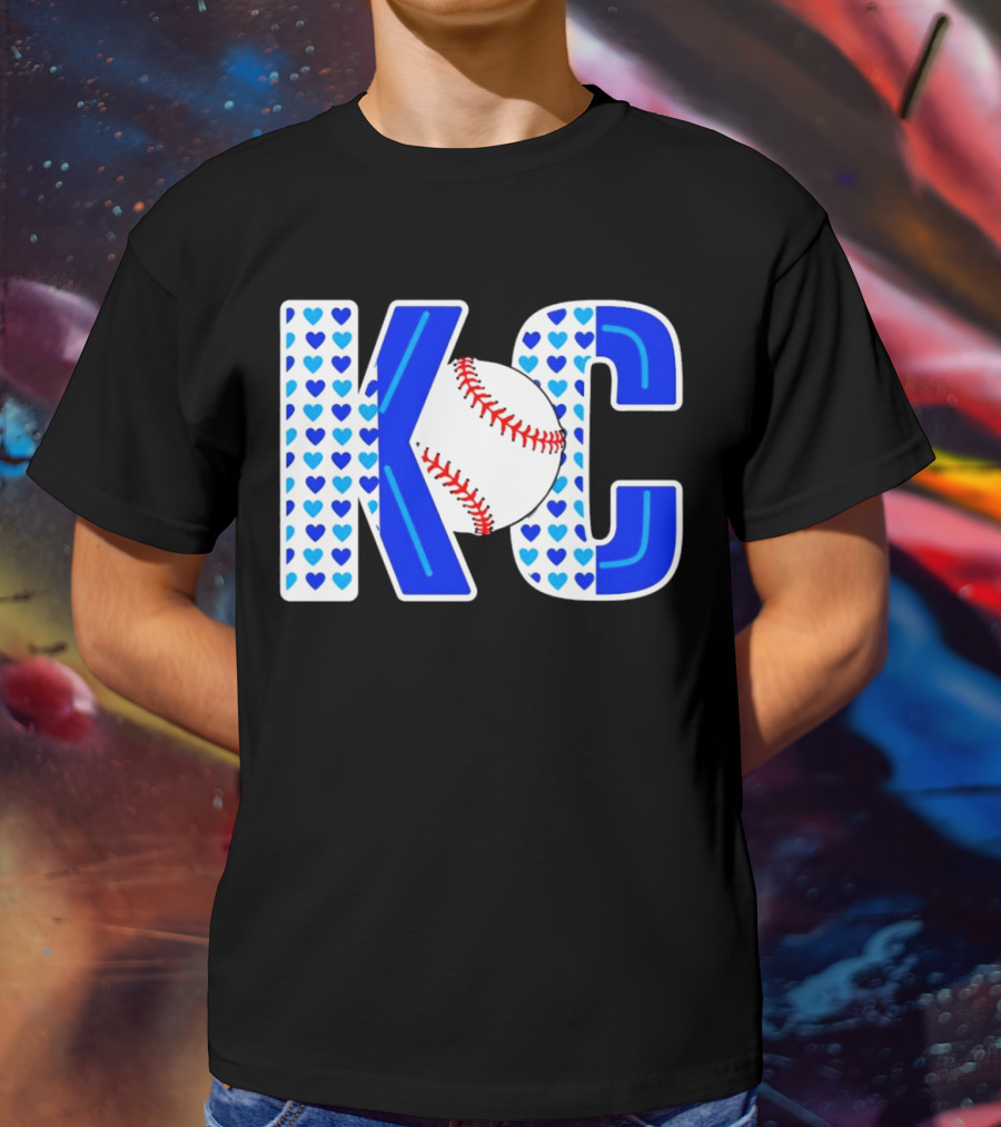 KC Heart Baseball Royals MLB T-Shirt