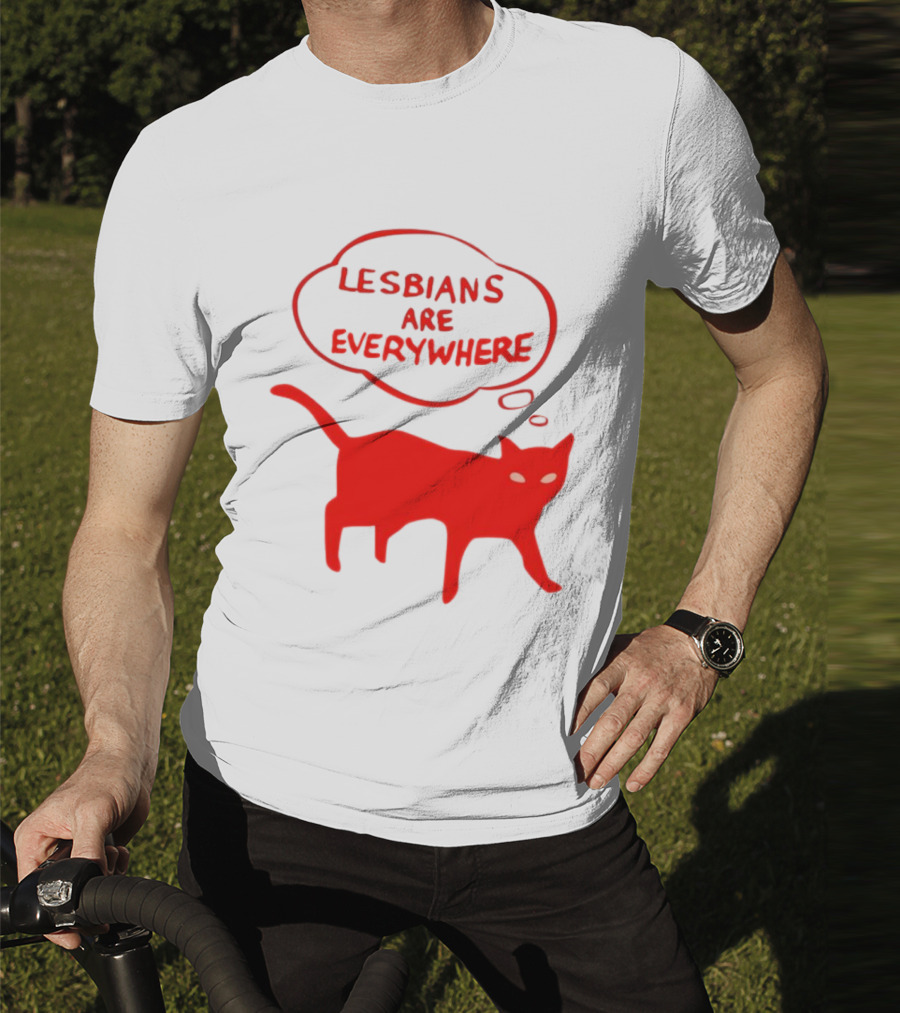 Lesbians Are Everywhere Red Cat T-Shirt