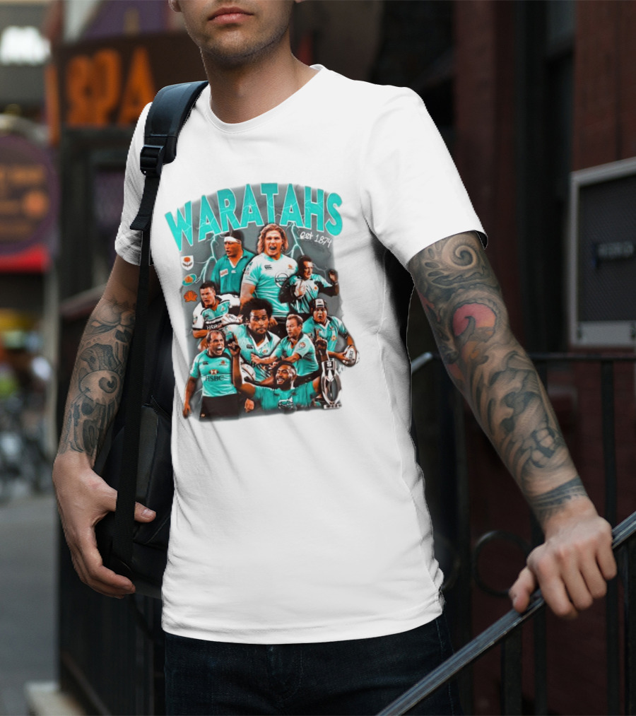 Waratahs Est 1874 Rugby Legends Portrait Featuring HSBC Team Players T-Shirt
