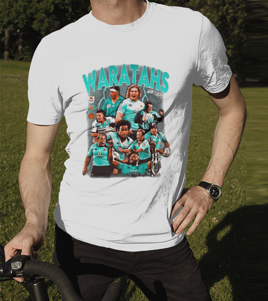 Waratahs Est 1874 Rugby Legends Portrait Featuring HSBC Team Players T-Shirt